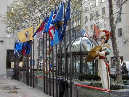 Flags at Rockefeller Centre<br>Location: <a href="https://www.google.com/maps/search/?api=1&query=40.75854,-73.97871" target="_new">Rockefeller Centre</a>